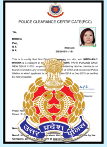 police cerector certificet Police character certificate
